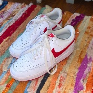 Red and White Nike Court Vision